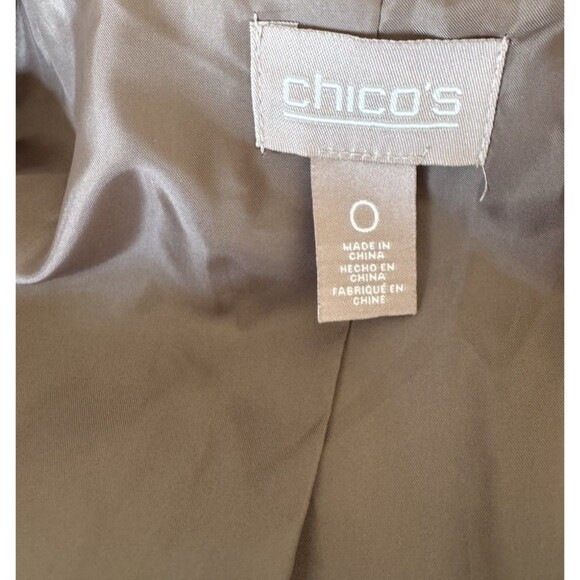 Chicos Women’s Brown Metallic Jacket Full Zip Faux Fur Neck Size Small 0 - Picture 2 of 11